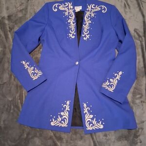 Hobby Horse Showmanship Show Royal Blue Embroidered Women's Jacket Size Large